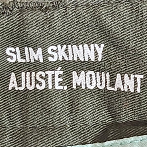 Mossimo Junior Pants 4 Solid Military Army Green Slim Skinny Fit Lowest Rise NWT - Picture 6 of 13